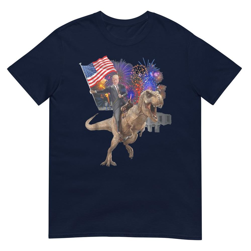 Trump Riding A Dinosaur Trex Suppor Trump 2020 Tshirt S