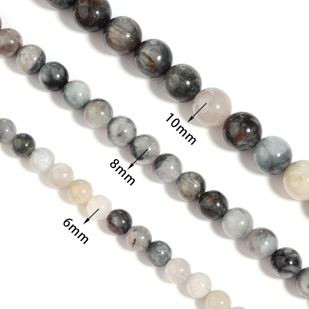 6 8 10mm Natural Stone Beads Eagle Eye Round Loose Spacer Gemstone Beads For Jewelry Making DIY Bracelet Necklace Accessories