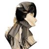 Winter Fashion British Pure Wool Scarf Women's Warm Long Thickened Fringed Scarf Couple Shawl Versatile