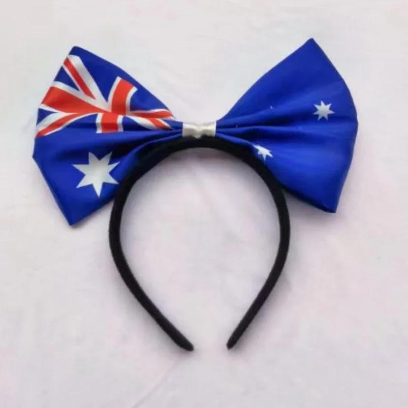1 Stück Schleifen-Stirnband mit Flaggenmuster Niederlande, Australien, Südkorea, Frankreich, Vereinigte Staaten, Vereinigtes Königreich, Kanada, Italien