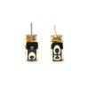 Coach Ikonische Mini Gold Plated Emaille Glas Ohrringe Damenohrringe Schwarz CI903-GDBK
