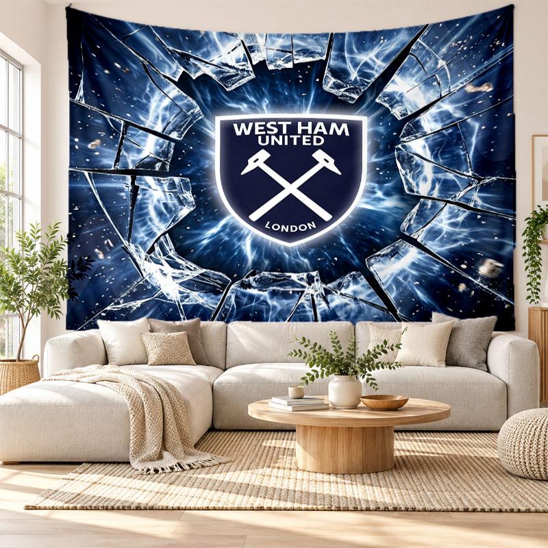 West Ham United Football Gobelin Ścienny, Miękki Materiał Dekoracja Ścienna, Dekoracyjne Tło Do Sypialni Sztuka Ścienna do Domu