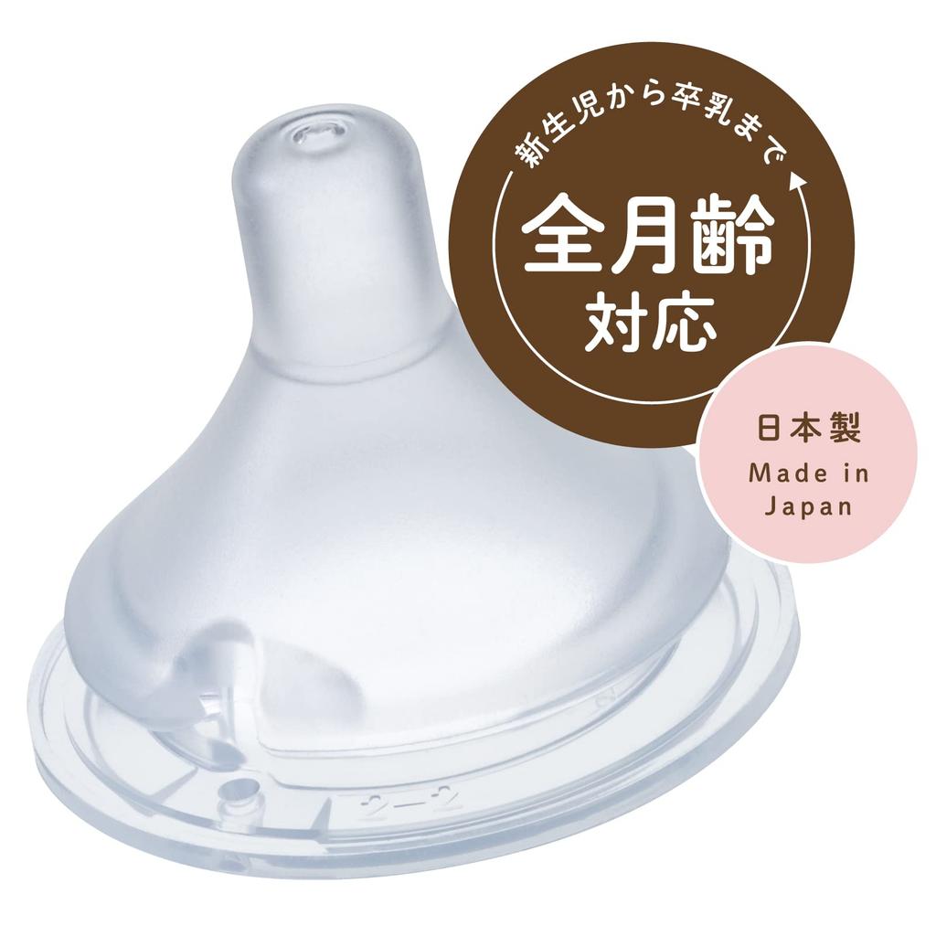 ChuChu Wide Mouth Slow Drinking Nipple for 1 Made in Suitable for and All Made with Silicone Rubber Multi-Fit Early-Fed Babies, Nipple, Japan,