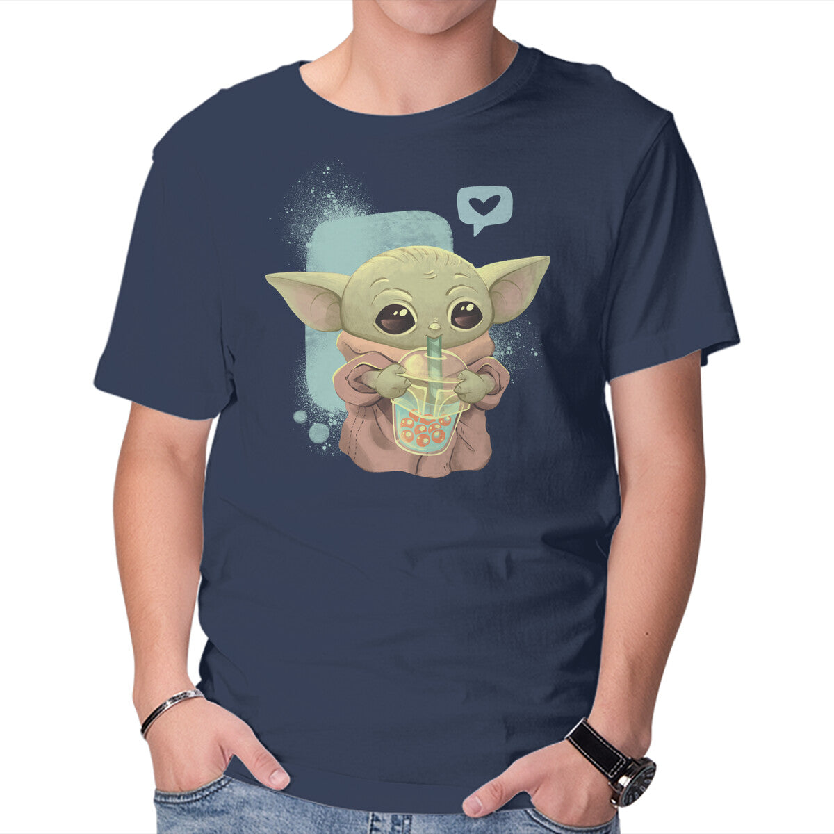 Unisex Crew Neck T-Shirt I Love Boba Tea Graphic Short Sleeve Casual Tee L