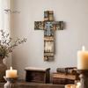 Abgenutztes Holzschild Rustikale Christliche Dekoration, Großes Religiöses Holzkunstwerk, Dekorative Gedenkkunst Spirituelle Hängende Skulptur für Kirche Zuhause