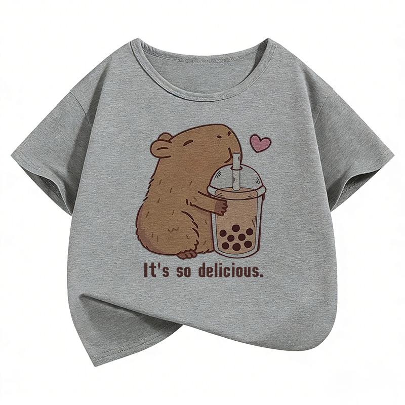 It So Delicious Capybara Design Funny T Shirt Short Sleeve Kids Childrens Tshirt Boys Girls Summer Spring Casual Top Tee Shirt