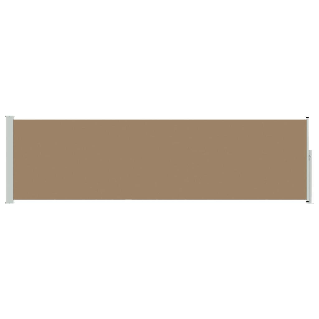 Retractable Side Awning Taupe 500 X 117 Cm Polyester
