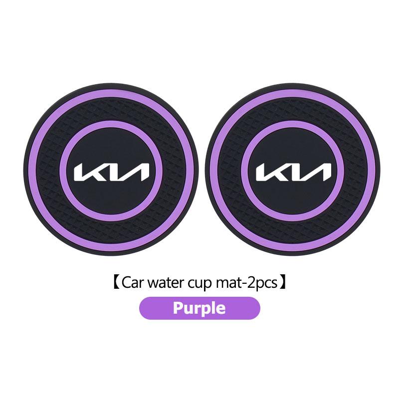 For KIA Car Water Cup Slot Car Coaster Decoration Anti Slip Mat Pad Rio K5 K2 Sportage Ceed Sorento Picanto Stinger Soul  VU8