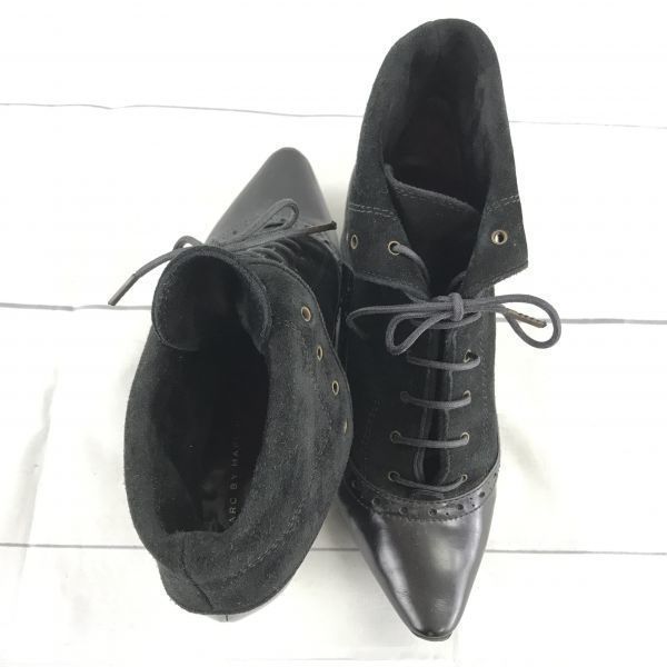 Marc by Marc Jacobs Italy Lace-Up Booties Size 36A 22.5-23.0 Black Heels 3cm(USED)