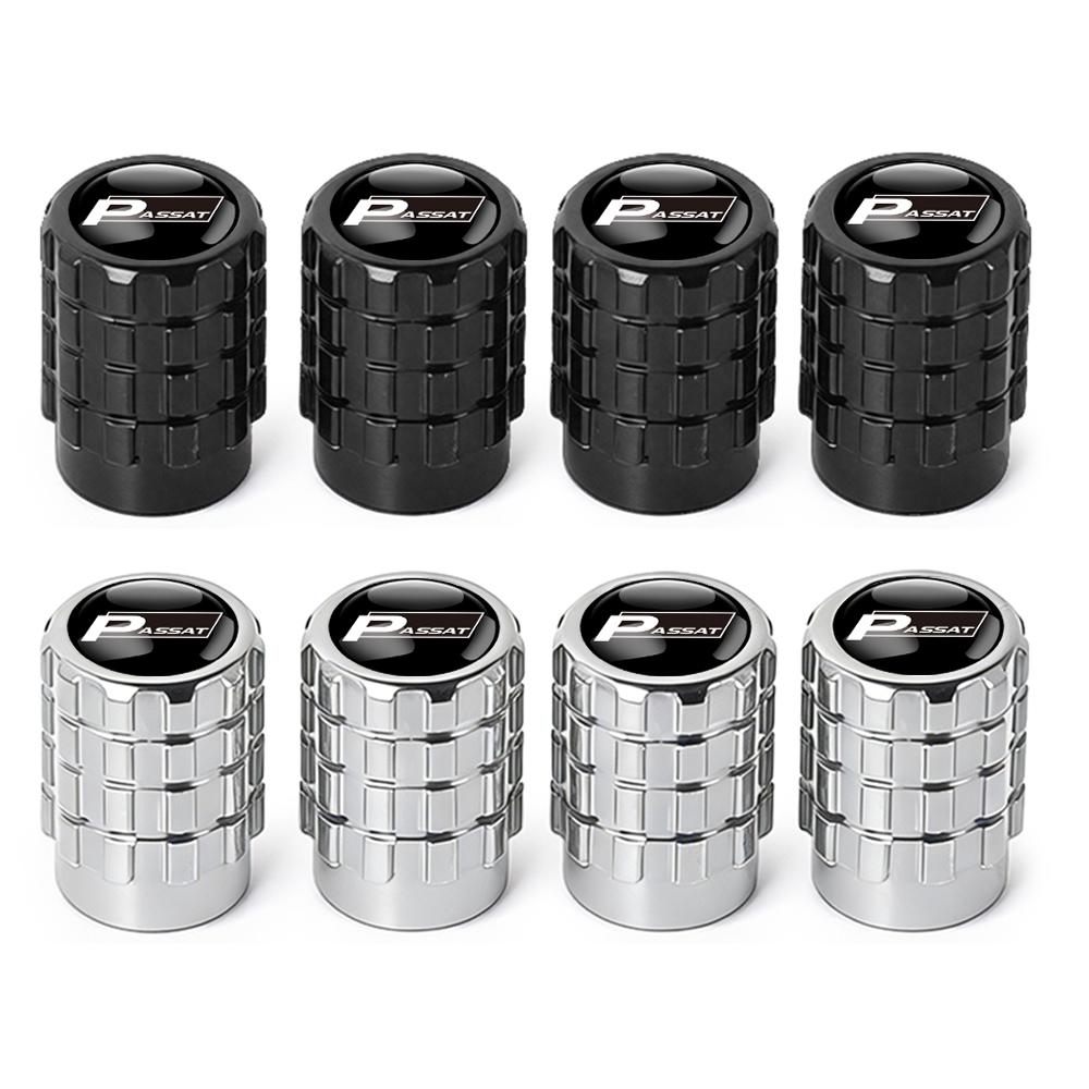 4PC Aluminium Car Tire Valve Stems Cap Gear-Shaped-Valve For Volkswagen TSI TDI R32 MK4 GTI Golf Polo Tiguan Passat Jetta Touran