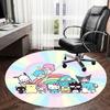 1pc Hello Kitty and Friends Rainbow Background Round Carpet, Made of Polyester,Perfect for Decorating Office Chairs, Living Rooms,fplt184