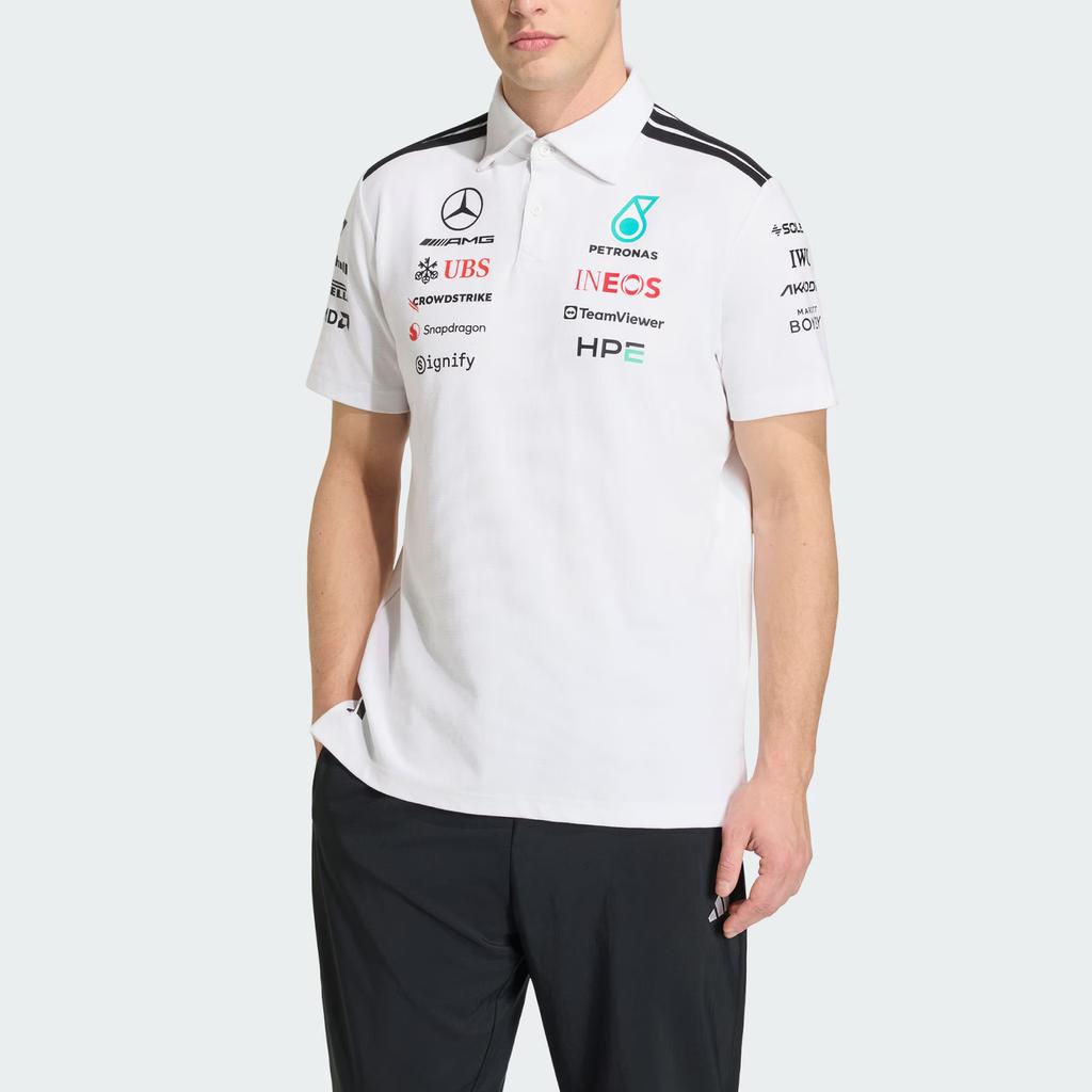 Adidas Mercedes - AMG Petronas Formula 1 Team Striped Short Sleeve Polo Shirt Men tops KE5524