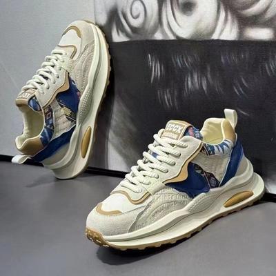 Designer Brand Low-top Printed Casual Shoes Men's New Comfortable Embroidered Cloth Thick Sole Casual All-match Sneakers Men
