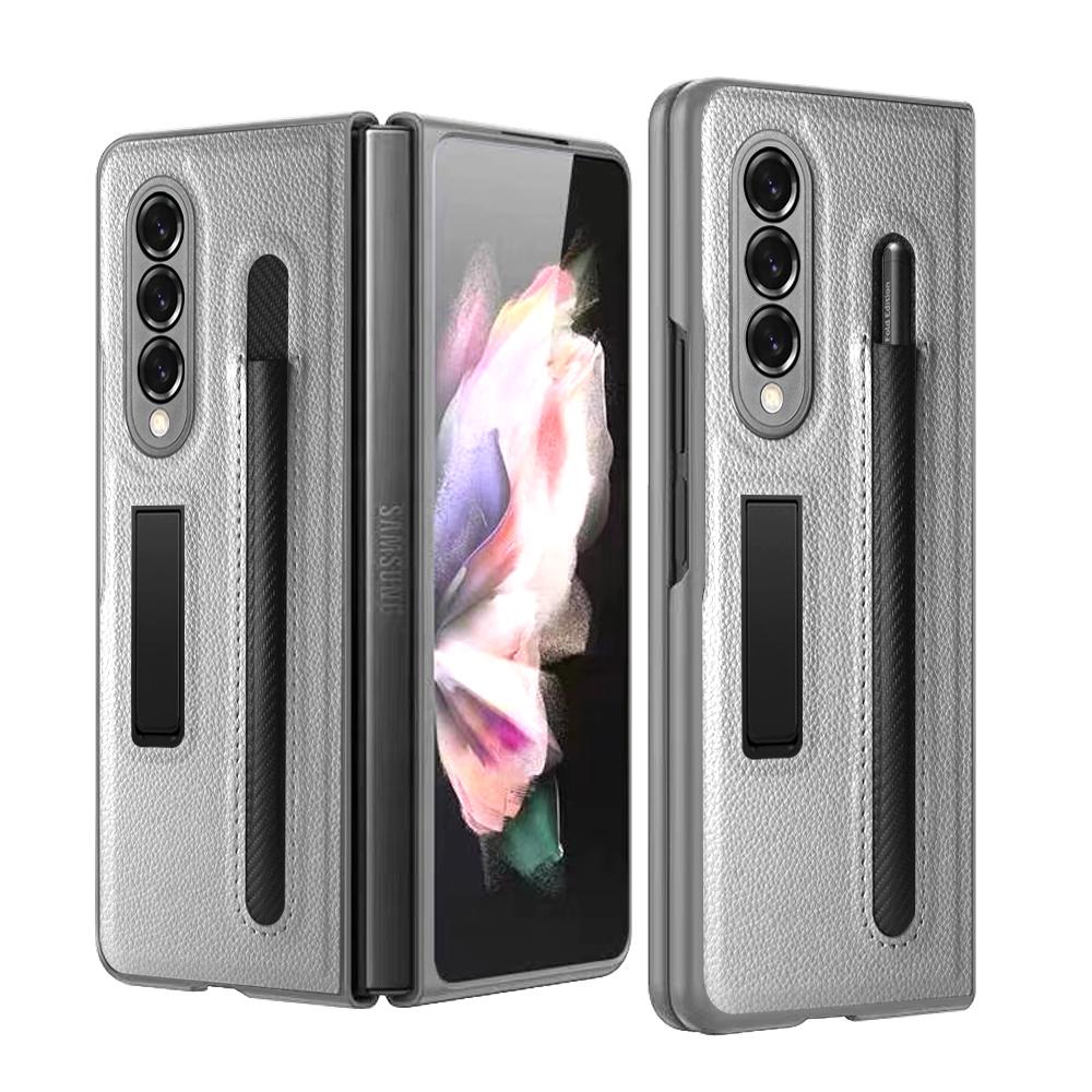 

Чехол с узором личи с держателем для S Pen для Samsung Galaxy Z Fold 3 5G Чехол 360° Полная защита Противоударный Coque Fundas(Нет ручки) For Z Fold 3 5G 2021
