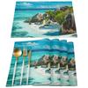 Beach Stones Sky Tablecloth Holiday Decor Waterproof Rectangular Tablecloths Wedding Decor Table Cover