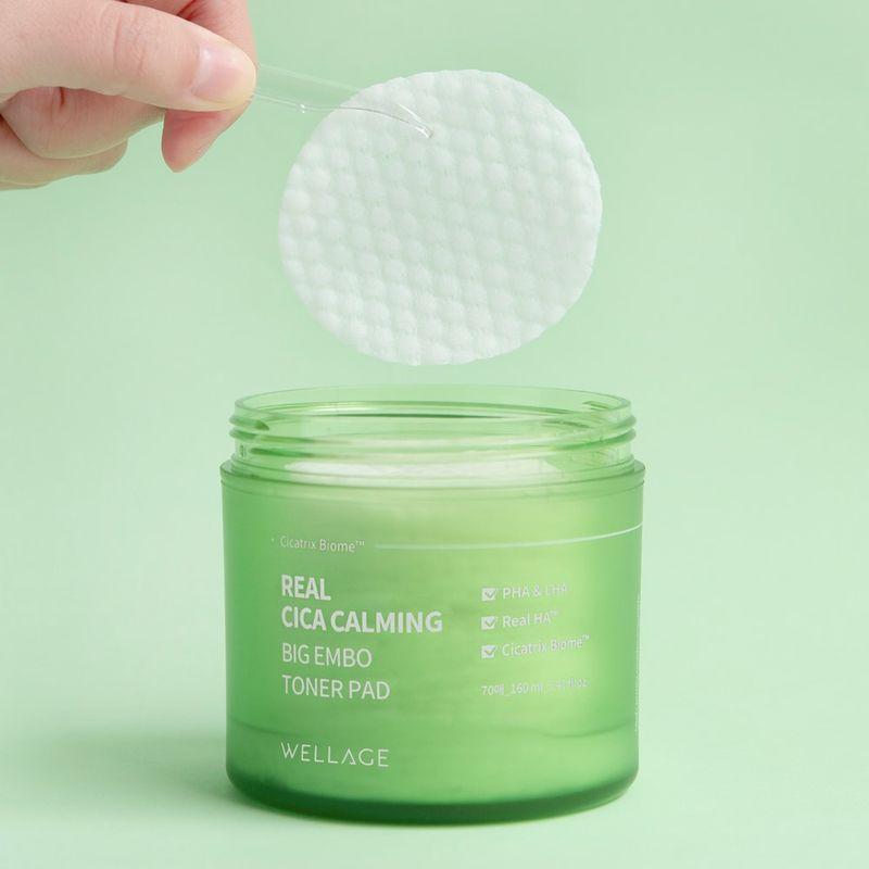 Real Cica Calming Big Embossed Toner Pads 160ml (70 pads)