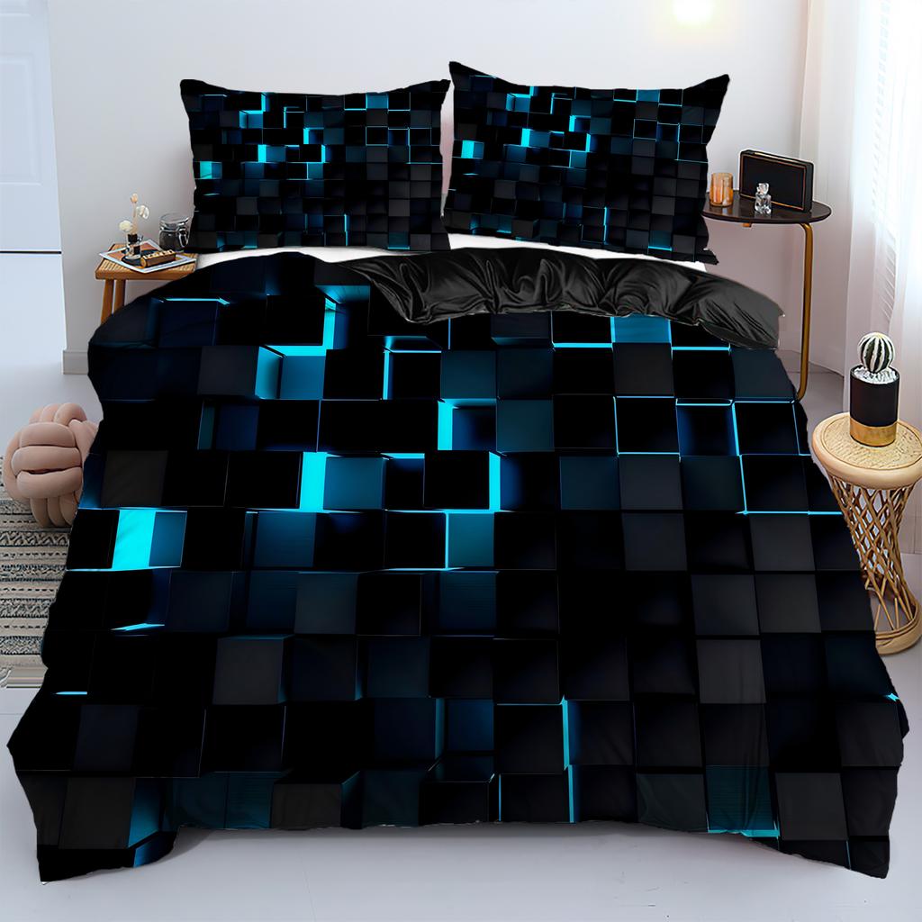 Visual Geometry Art 3d Print Quilt cover set Fashion Cool Technology style grid Bedding Cover Polyester Comfortable Duvet Cover