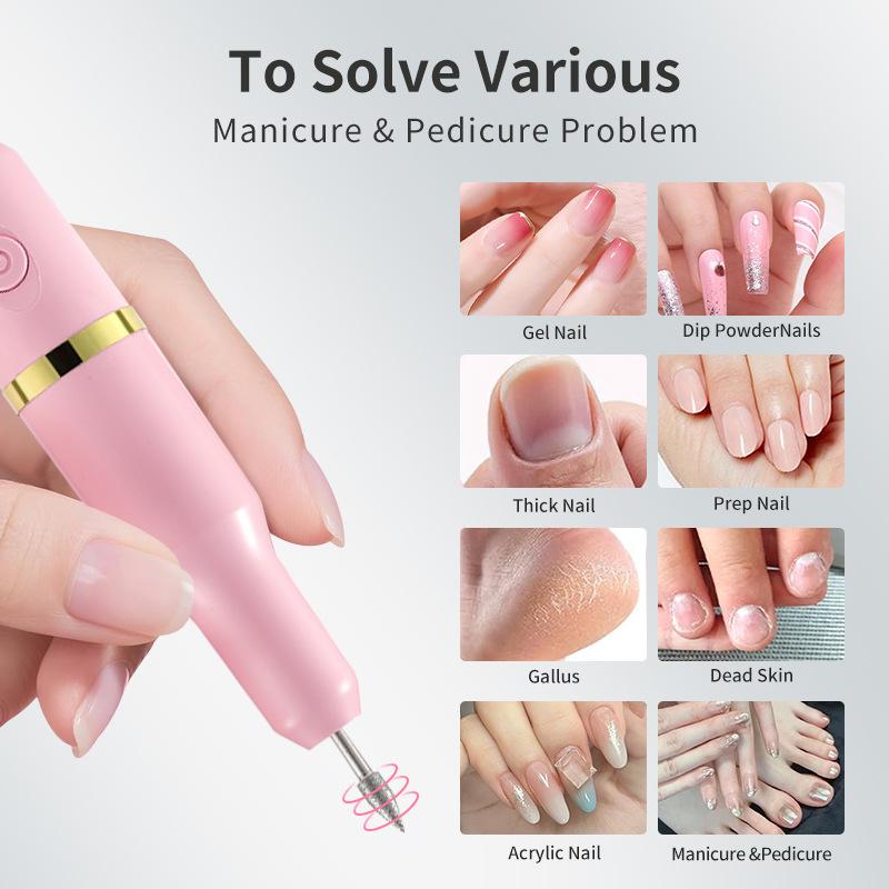 Electronic Nail Art Polisher USB Nail Art Tip Manicure Toenail Drill File Nail Grinder Polisher