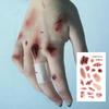 Realistic 3D Temporary Fake Scar Tattoo Stickers 6 Sheets Waterproof Wound Decals for Halloween Party Cosplay Prank