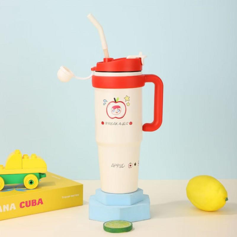 316 Stainless Steel Insulated Travel Mug With Straw Car Cup Office Outdoor Use 900ml 1000ml Large Capacity 900ml