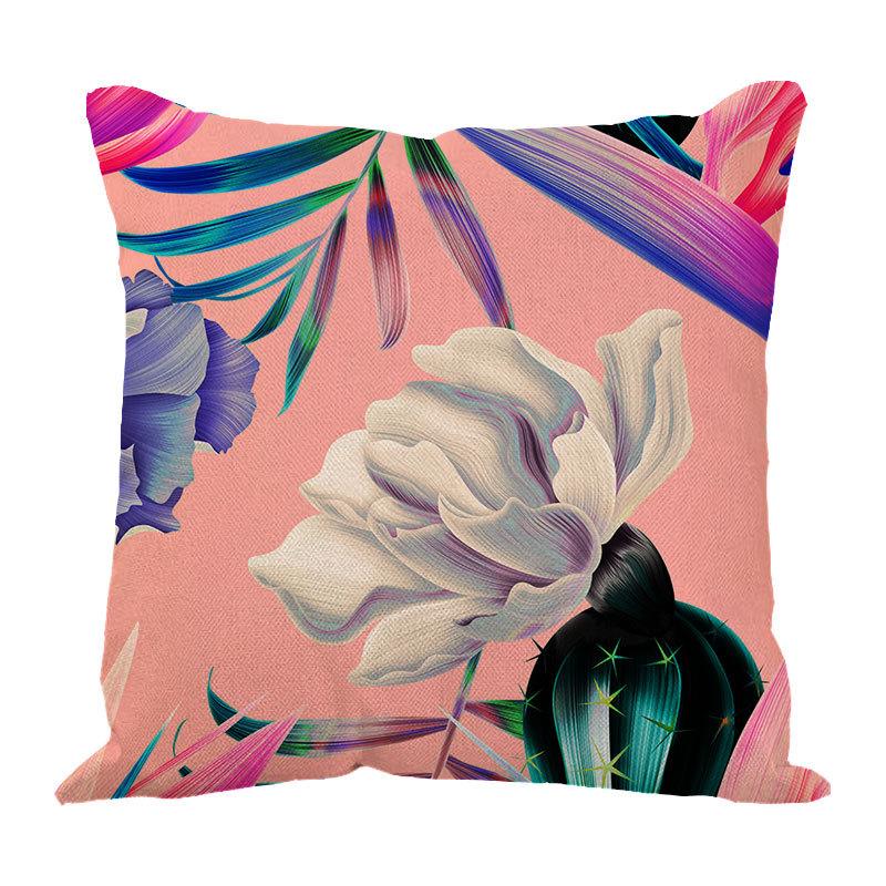 Linen Pillowcase Ins Tropical Plants Home Decoration Supplies Nordic Green Plants Design Sand Cushion Cover