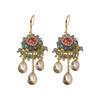 Flower Rhinestone Drop Earrings Pendant Vintage Long Earrings Trendy Crystal Stud Earrings  Party