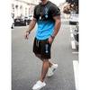 Abito casual da uomo estivo, due pezzi oversize, semplice, casual, streetwear, stampa king, abito da spiaggia, maglietta da uomo, pantaloncini, abbigliamento sportivo