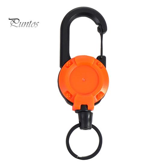 Portable Retractable Keychain Carabiner Badge Holder Strong Load-bearing Compact Size Portable Telescopic Keychain Clip Camping Accessories