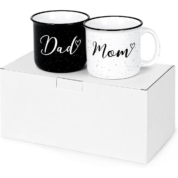YHRJWN Mom and Dad Gifts, Gifts for Mom Dad from Daughter Son, Mom and Dad Mugs Set of 2, New Parents Gifts for Couples, Mothers Day Fathers Day