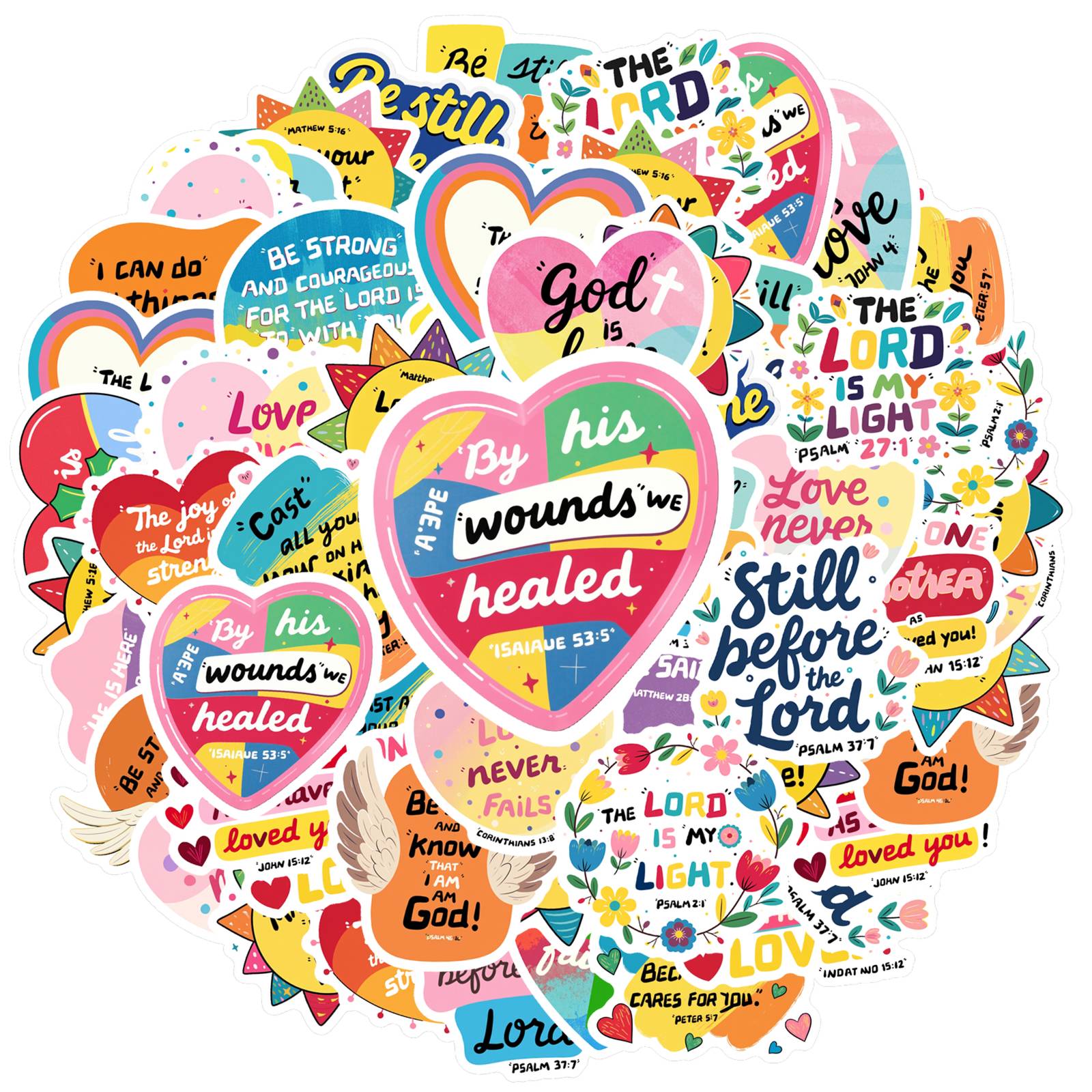 35pcs-50pcs Playful Faith Stickers Colorful Quotes Stickers Motivational Stickers For DIY Phone Laptop Scrapbook Bike