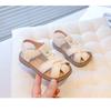 New Summer Korean Style Kids Hook-and-loop Sandals, Closed-toe Woven Soft Sole Beach Shoes for Baby Girls