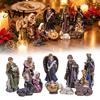 Christmas Manger Decorations 11 Pcs Nativity Scene Set, Resin Mini Figurines Tabletop Decor, Centerpieces Holy Family Angel Shepherd Animals Statues,