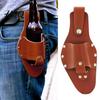 Convenient Belt Clip Bottle Holder Faux Leather Beer Holster for Belt Portable Drink with Rivet Strap Durable Pouch Hands Free Carrier Camping
