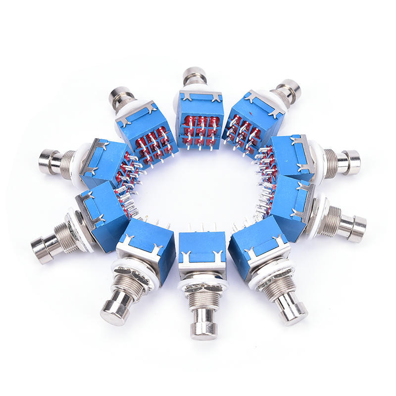 

10 шт. 9-контактный 3Pdt гитарный педаль эффектов коробка Stomp ножной металлический переключатель True Bypass