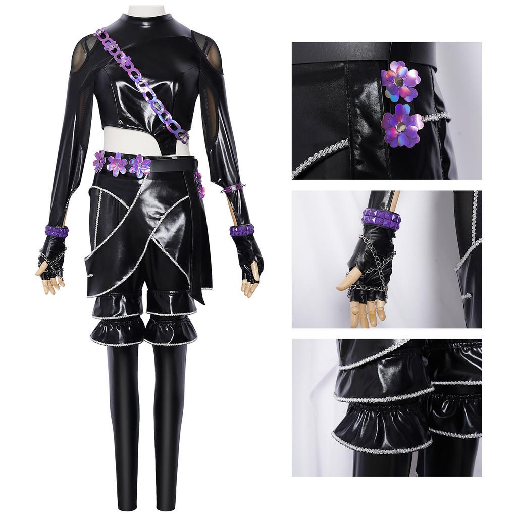 Kpop Demon Hunters Rumi Mira Zoey Kostium Skórzany z Tkaniną PU do Cosplayu na Imprezy Anime