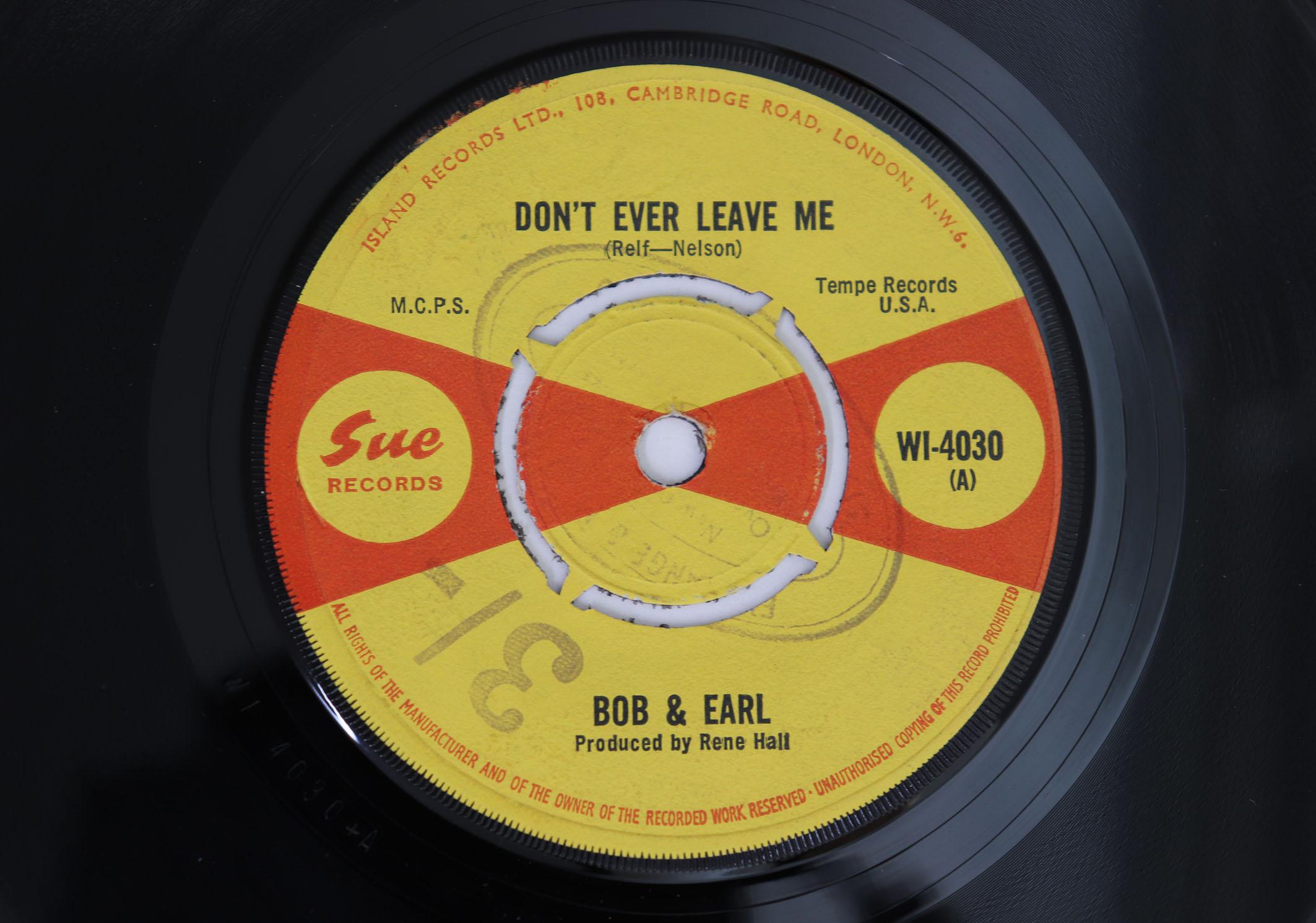 

7inch Record BOB EARL Dont Ever Leave Me Fancy Free WI4030 SUE 1967 UK SoulFunk Used