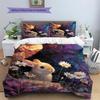 Rabbit in Flower Bush  Pattern Bedding Quilt Set  Home Decoration  Gift (1 * duvet cover + 2 * pillowcase, without core)