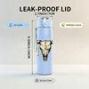 1PC Bull Cow Skull Western Style Print 750ml Color Plastic Sports Water Bottle Leakproof Flip Straw Lid Suitable for Sports Office Home Use