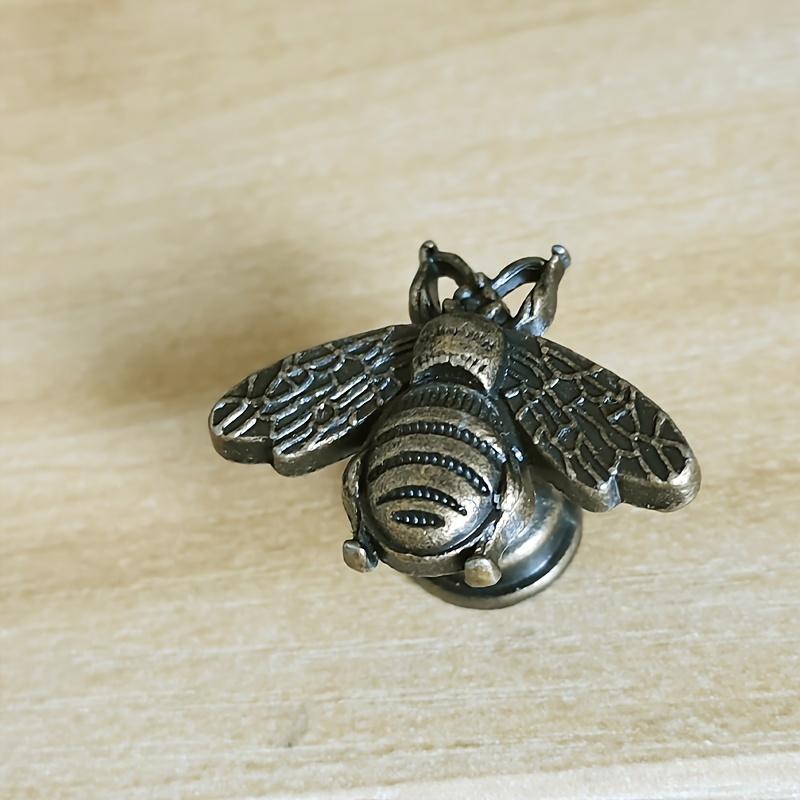4pcs Retro Bee Cabinet Pulls, Zinc Alloy Metal Drawer Pulls,  Polished Furniture Knobs,Retro Beehive Style Bar Hardware,for Home