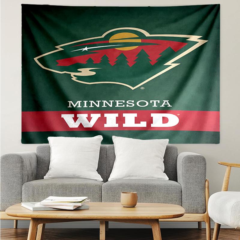 1PC Minnesota Hockey Team Tapestry Accessories Playroom Tapestry, for Bedroom,Livingroom, dormitory Room Wall Decor Fan Birthday Gifts