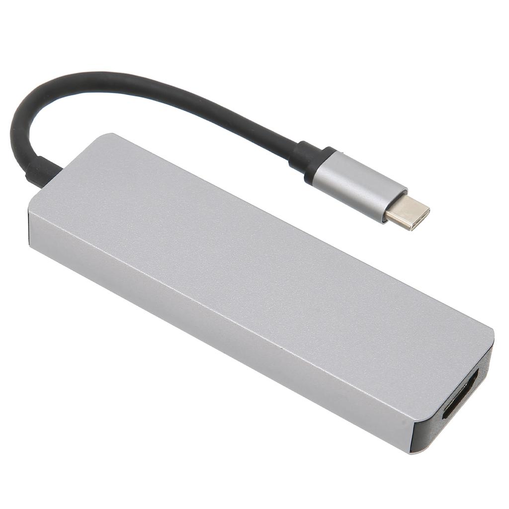 USB C Splitter Silber Sofortige Erweiterung 5 Gbit/s Geschwindigkeit 4K Videoausgabe Speicherkartenunterstützung Metallmaterial 5 in 1 Hub