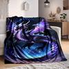 1pc Mythical Dragon Blanket, Lightweight Flannel Throw For Sofa, Bed, Travel, Camping, Livingroom, Office, Couch, Chair