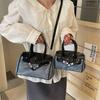 New High-end Contrasting Color Platinum Bag Portable Shoulder Oblique Span Women's Bag