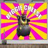 Biggie Cheese Meme Tapestry Kawaii Anime Rat Tapestry Wall Hanging Aesthetic Room Decor Banner Home Decoration Macrame Natal