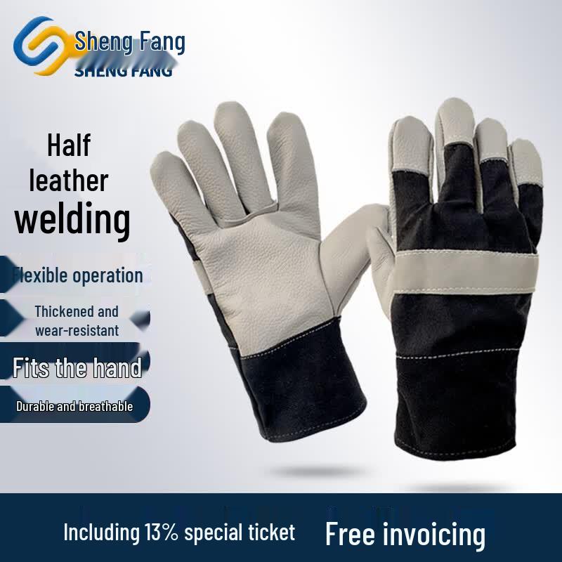 Shengfang Wear-Resistant Half-Leather Welder Gloves