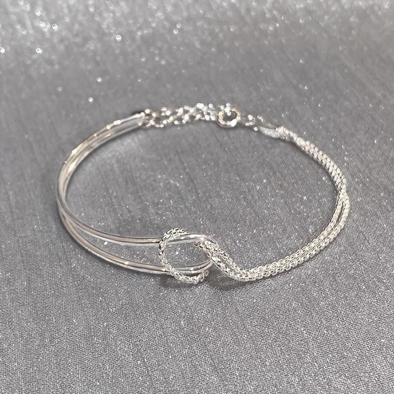 Geometric Arc Bracelet Versatile Winter New Product Line Twisted Bracelet Personalized Splicing Double layer Knot Bracelet