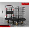Fence flatbed cart folding silent trolley household pull trolley handling four-wheeled small trailer small pull truck