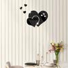 5-Piece Heart-Shaped Acrylic Mirror Wall Stickers - Self-Adhesive Decorative Decals for Bedroom, Living Room, or TV Background Wall.