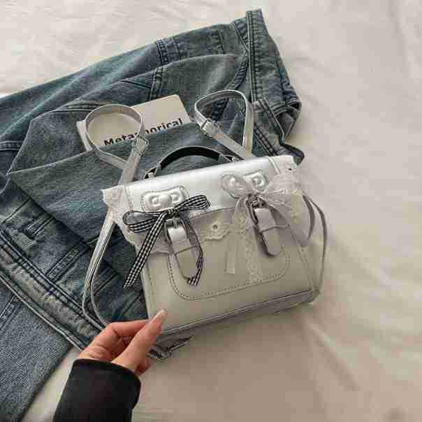Autumn bag cover square bag lace bow single shoulder diagonal back women's bag fashionable versatile backpack