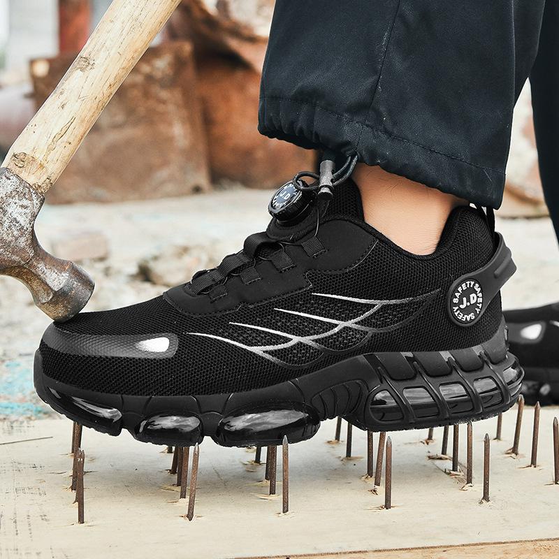 Fashion new rotating button labor insurance shoes men's anti-smashing and anti-piercing safety shoes non-slip and wear-resistant work shoes